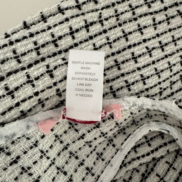 Frille Rose Overall Mini Dress Womens Small Black White Plaid Button Front - Picture 4 of 4